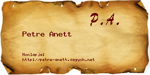 Petre Anett névjegykártya